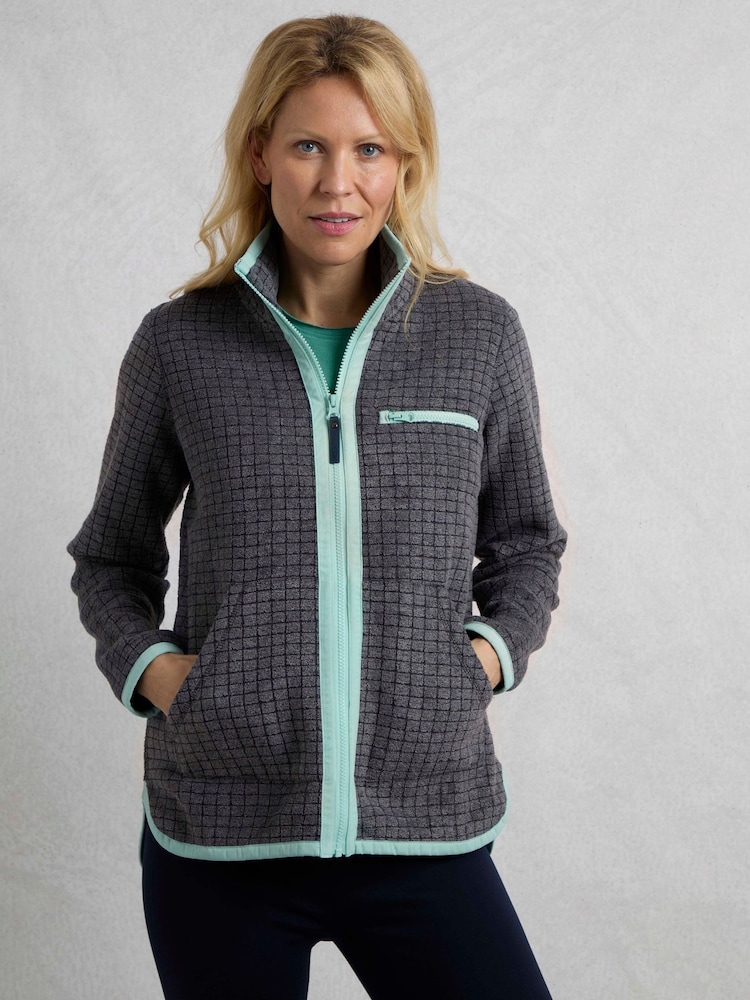 Weird Fish Grey Tilly Qtr Zip Grid Fleece - Image 2 of 6