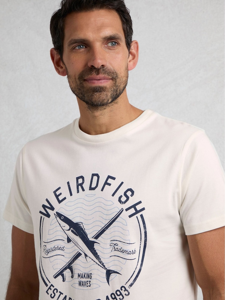 Weird Fish White Hudson Short Sleeve Branded 100% Cotton T-Shirt - Image 4 of 6