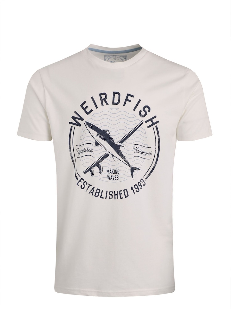 Weird Fish White Hudson Short Sleeve Branded 100% Cotton T-Shirt - Image 5 of 6