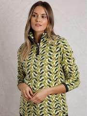 Weird Fish Green Reena 1/4 Zip Printed Micro Fleece - Image 1 of 8