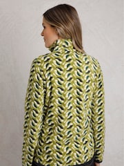 Weird Fish Green Reena 1/4 Zip Printed Micro Fleece - Image 2 of 8