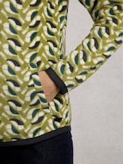 Weird Fish Green Reena 1/4 Zip Printed Micro Fleece - Image 4 of 8