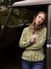 Weird Fish Green Reena 1/4 Zip Printed Micro Fleece - Image 6 of 8