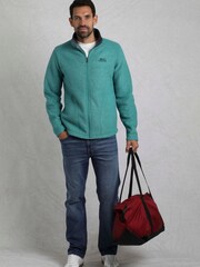 Weird Fish Green Shires Full Zip Grid Fleece - Image 3 of 7