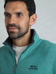 Weird Fish Green Shires Full Zip Grid Fleece - Image 4 of 7