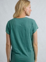 Weird Fish Green Volant Slub 100% Cotton Graphic Print T-Shirt - Image 2 of 6