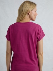Weird Fish Pink Volant Slub 100% Cotton Graphic Print T-Shirt - Image 2 of 6