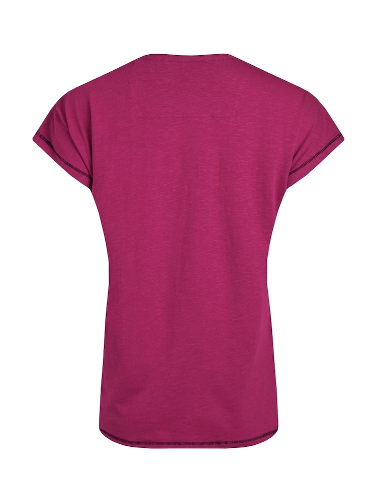 Weird Fish Pink Volant Slub 100% Cotton Graphic Print T-Shirt - Image 6 of 6