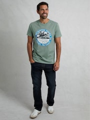 Weird Fish Green Coasting Graphic Print T-Shirt - Image 1 of 5