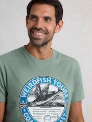 Weird Fish Green Coasting Graphic Print T-Shirt - Image 4 of 5