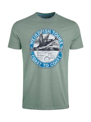 Weird Fish Green Coasting Graphic Print T-Shirt - Image 5 of 5