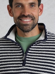 Weird Fish Grey Shorling 1/4 Zip Stripe Macaroni Fleeces - Image 4 of 8