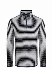 Weird Fish Grey Shorling 1/4 Zip Stripe Macaroni Fleeces - Image 7 of 8