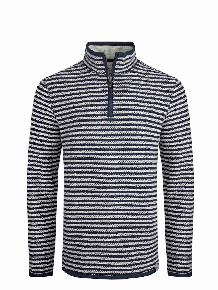 Weird Fish Grey Shorling 1/4 Zip Stripe Macaroni Fleeces - Image 7 of 8