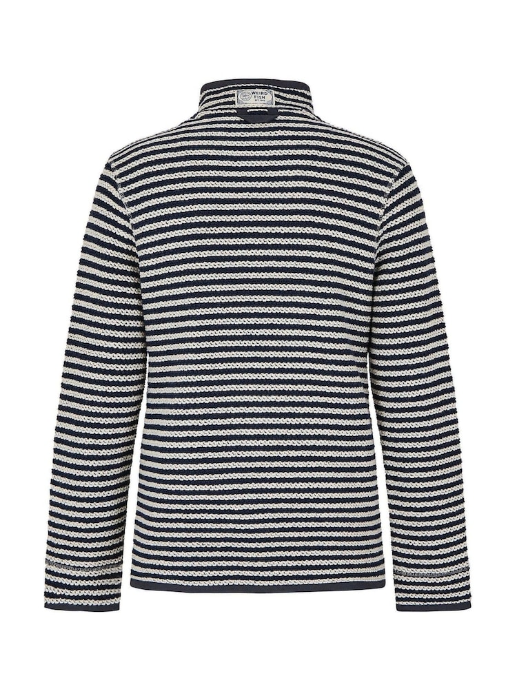 Weird Fish Grey Shorling 1/4 Zip Stripe Macaroni Fleeces - Image 8 of 8
