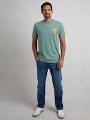 Weird Fish Blue Wild Life Heritage Wash Graphic Print 100% Cotton T-Shirt - Image 1 of 6