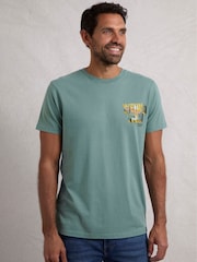 Weird Fish Blue Wild Life Heritage Wash Graphic Print 100% Cotton T-Shirt - Image 3 of 6