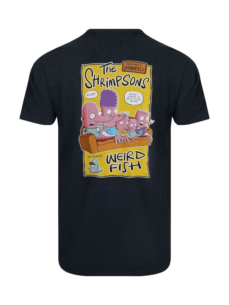 Weird Fish Black Shrimpsons Heritage Wash Artist 100% Cotton T-Shirt - Image 6 of 6