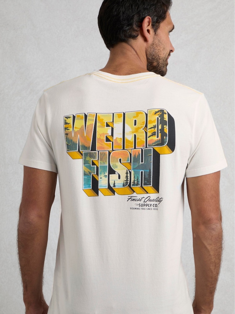 Weird Fish Cream Wild Life Heritage Wash Graphic Print 100% Cotton T-Shirt - Image 2 of 7