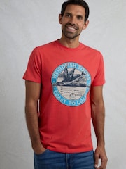 Weird Fish Red Coasting Graphic Print T-Shirt - Image 1 of 5