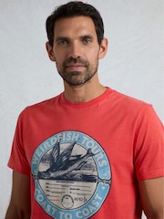 Weird Fish Red Coasting Graphic Print T-Shirt - Image 4 of 5