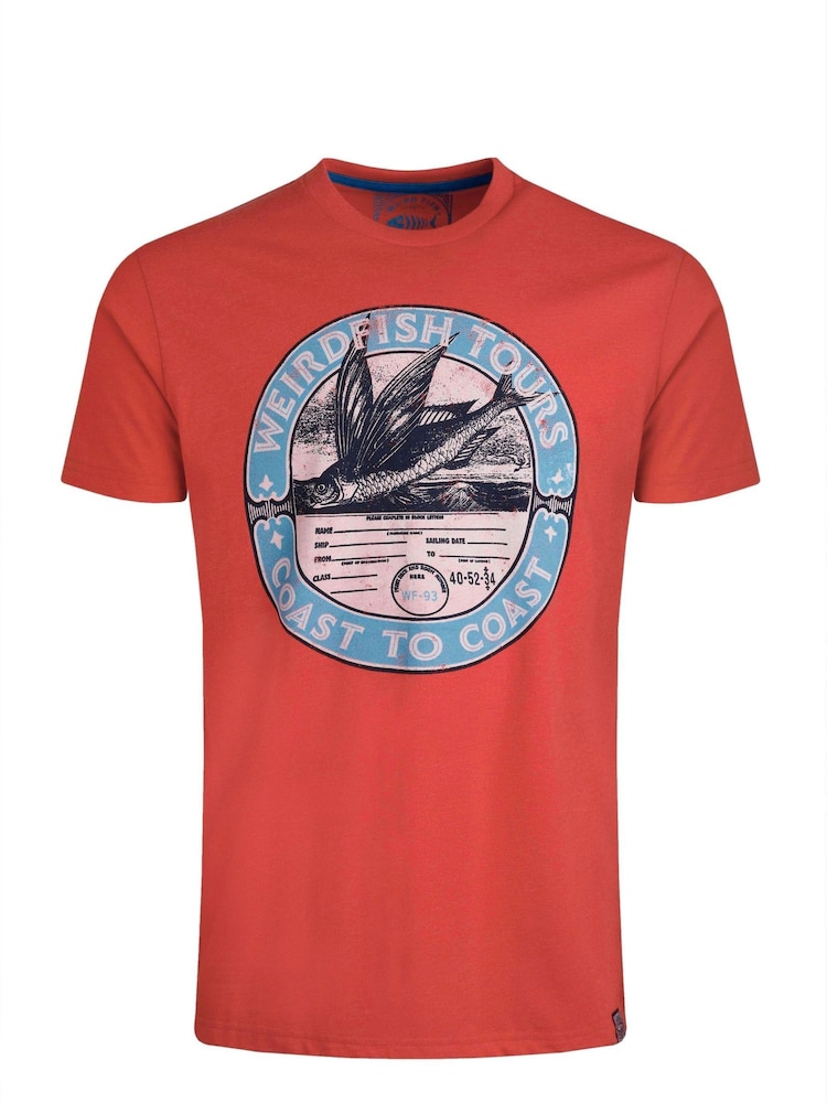 Weird Fish Red Coasting Graphic Print T-Shirt - Image 5 of 5
