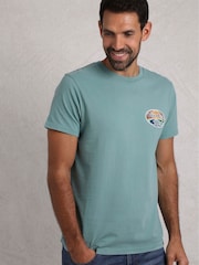 Albastru - Weird Fish Land and Sea Back Print Graphic 100% Cotton T-Shirt - Image 1 of 7