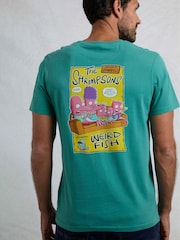 Weird Fish Green Shrimpsons Heritage Wash Artist 100% Cotton T-Shirt - Image 1 of 6