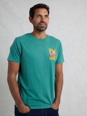 Weird Fish Green Shrimpsons Heritage Wash Artist 100% Cotton T-Shirt - Image 3 of 6