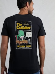 Weird Fish Black Codfather Heritage Wash Artist 100% Cotton T-Shirt - Image 3 of 5