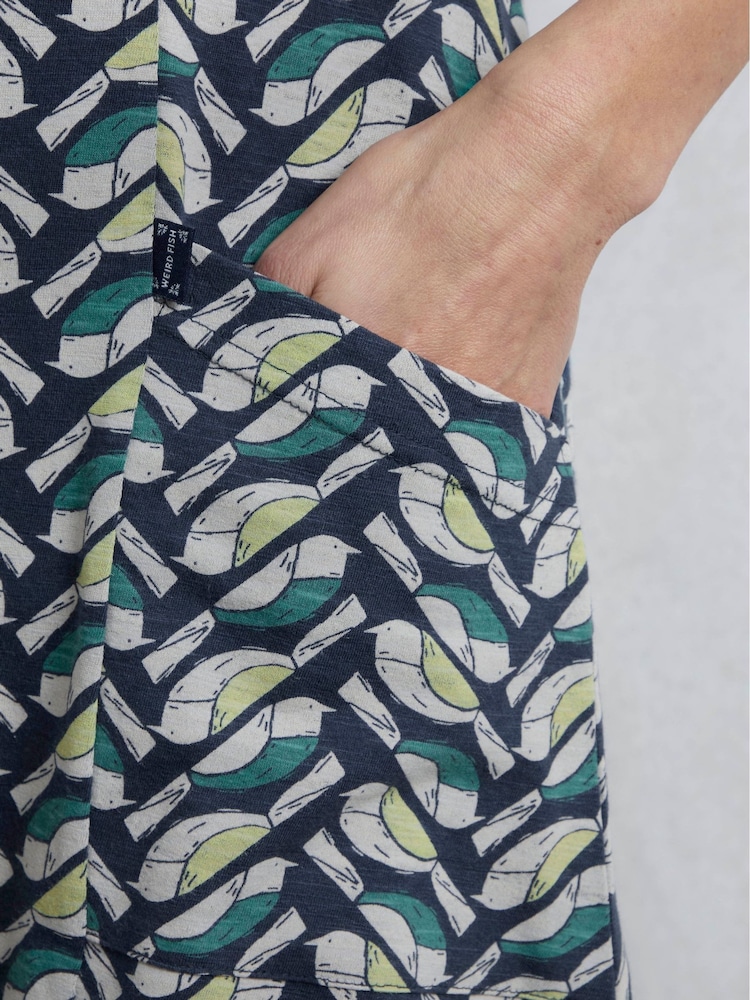 Weird Fish Grey Sidra Printed Jersey Slub 100% Cotton Tunic - Image 4 of 6
