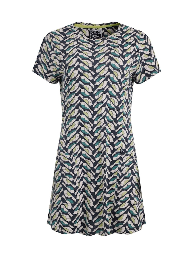 Weird Fish Grey Sidra Printed Jersey Slub 100% Cotton Tunic - Image 5 of 6