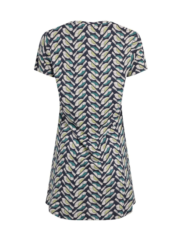 Weird Fish Grey Sidra Printed Jersey Slub 100% Cotton Tunic - Image 6 of 6