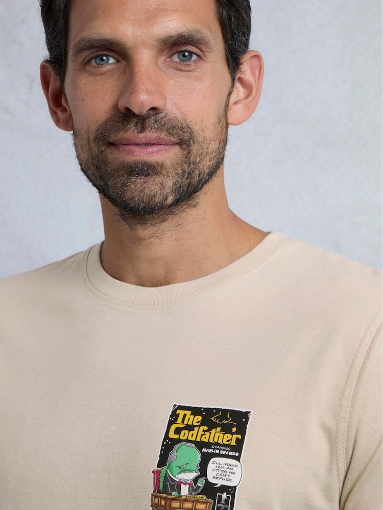 Weird Fish Cream Codfather Heritage Wash Artist 100% Cotton T-Shirt - Image 2 of 5 Weird Fish Cream Codfather Heritage Wash Artist 100% Cotton T-Shirt - Image 2 of 5