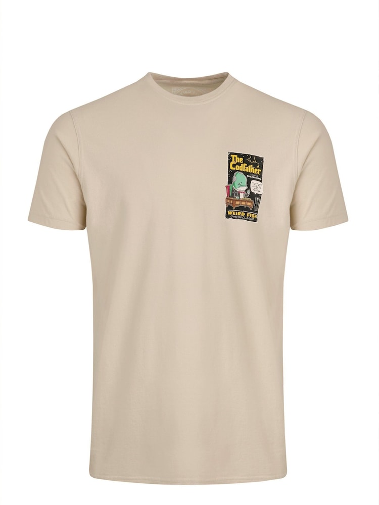 Weird Fish Cream Codfather Heritage Wash Artist 100% Cotton T-Shirt - Image 5 of 5