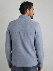 Weird Fish Blue Laramie 1/4 Zip Snow Marl Fleece - Image 2 of 8