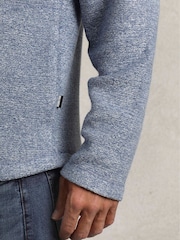Weird Fish Blue Laramie 1/4 Zip Snow Marl Fleece - Image 4 of 8