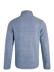 Weird Fish Blue Laramie 1/4 Zip Snow Marl Fleece - Image 8 of 8