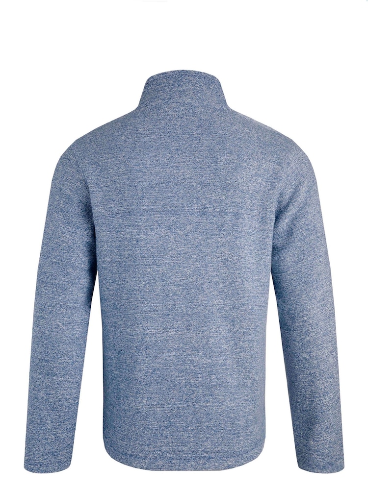 Weird Fish Blue Laramie 1/4 Zip Snow Marl Fleece - Image 8 of 8