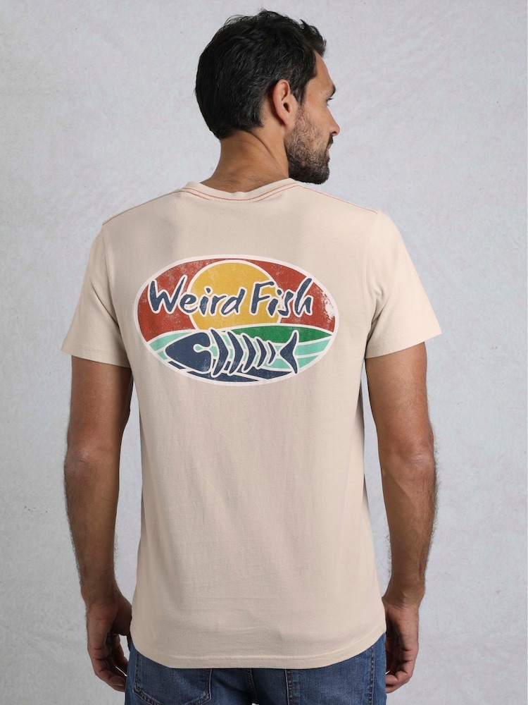 Creme - Weird Fish Land and Sea Back Print Graphic 100% Cotton T-Shirt - Bild 2 von 8