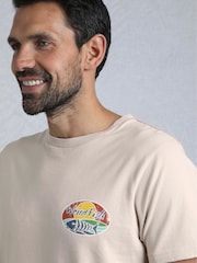 Creme - Weird Fish Land and Sea Back Print Graphic 100% Cotton T-Shirt - Bild 4 von 8