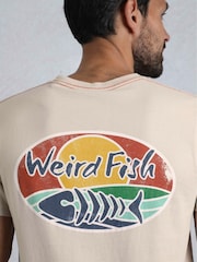 Creme - Weird Fish Land and Sea Back Print Graphic 100% Cotton T-Shirt - Bild 5 von 8