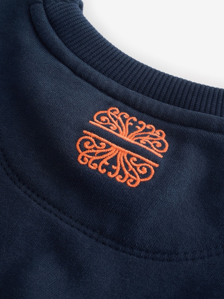 Never Fully Dressed Navy Embroidery Cotton Sweatshirt - Image 10 of 10
