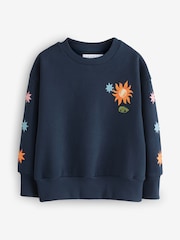 Never Fully Dressed Navy Embroidery Cotton Sweatshirt - Image 6 of 10