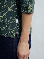 Weird Fish Green Wyman Printed 100% Cotton Jersey T-Shirt - Image 4 of 5