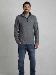 Weird Fish Grey Laramie 1/4 Zip Snow Marl Fleece - Image 1 of 6