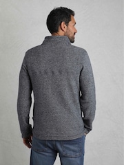 Weird Fish Grey Laramie 1/4 Zip Snow Marl Fleece - Image 3 of 6