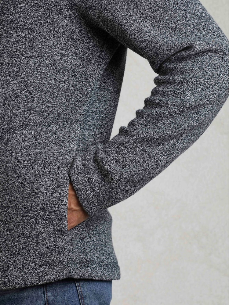 Weird Fish Grey Laramie 1/4 Zip Snow Marl Fleece - Image 4 of 6