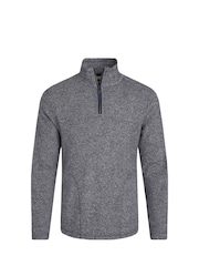 Weird Fish Grey Laramie 1/4 Zip Snow Marl Fleece - Image 5 of 6