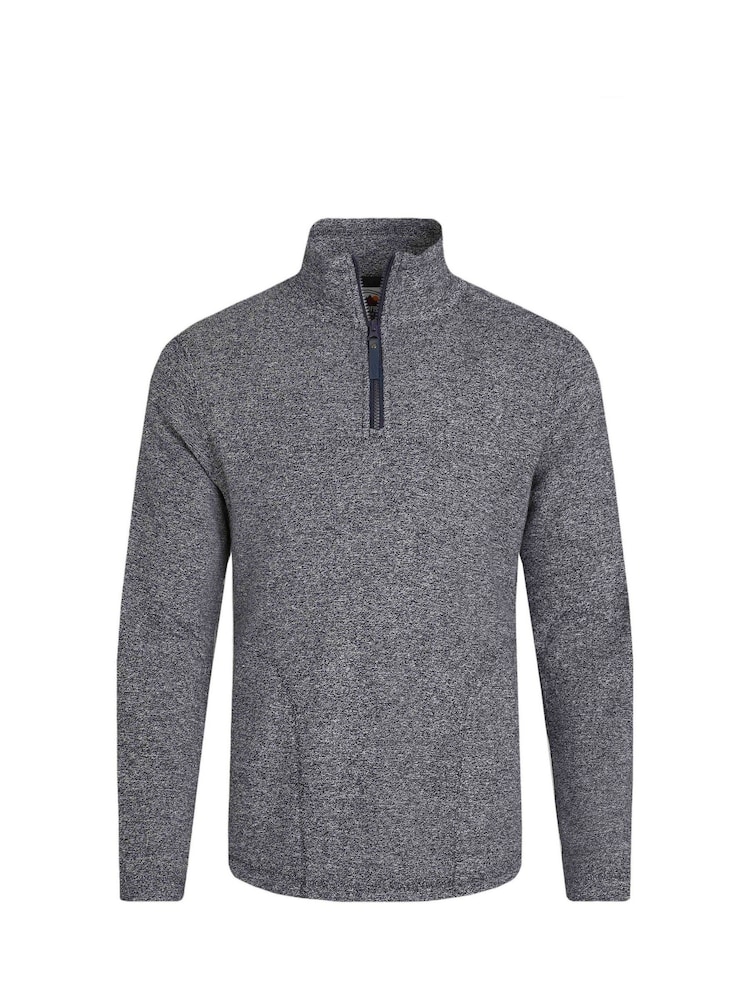 Weird Fish Grey Laramie 1/4 Zip Snow Marl Fleece - Image 5 of 6